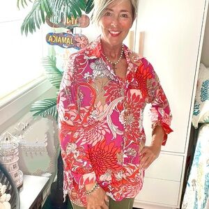 Vibrant Floral Button-Up Shirt